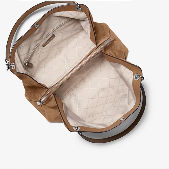 NWOT Michael Kors Brown Suede Shoulder Bag - Picture 2 of 10